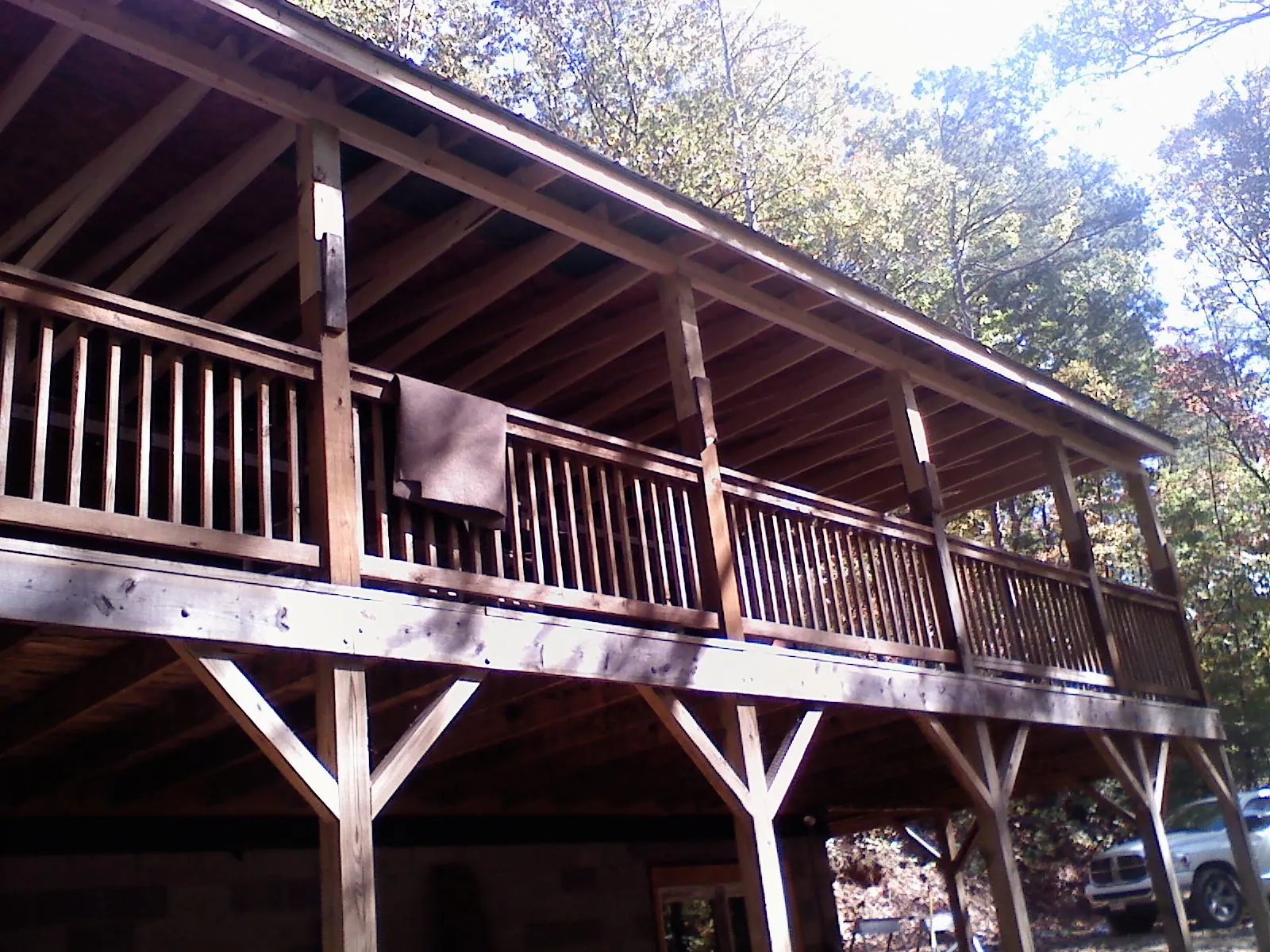 Timber framing under a new elevated porch and deck — Roof Leak Repair in Church Hill by Roofing Brothers